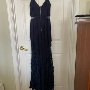Adam Navy Blue Lace Maxi Dress